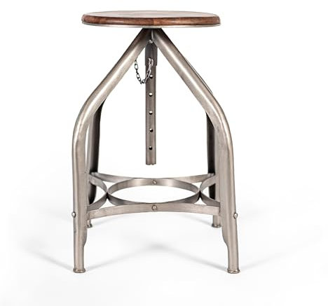 xcllnt Humphrey Pump – Handmade Industrie-Design Hocker aus Metall mit Holzsitz