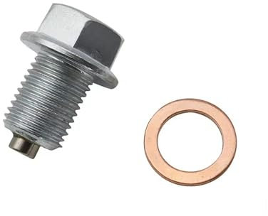 Biglumin Tappo Scarico Olio con Anello Tenuta, Vite di Scarico Dell'olio Magnetica, Tappo Scarico Olio Magnetico, M14 x 1.5 Tappo Scarico Olio Motore con Rondella, Tappo Scarico Olio