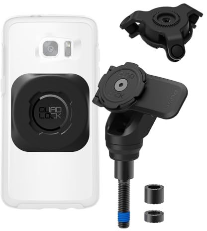 QUAD LOCK Motorrad-Telefonhalterungsset PRO für Lenkerklemmschraube mit Vibrationsdämpfer und MAG-Universaladapter