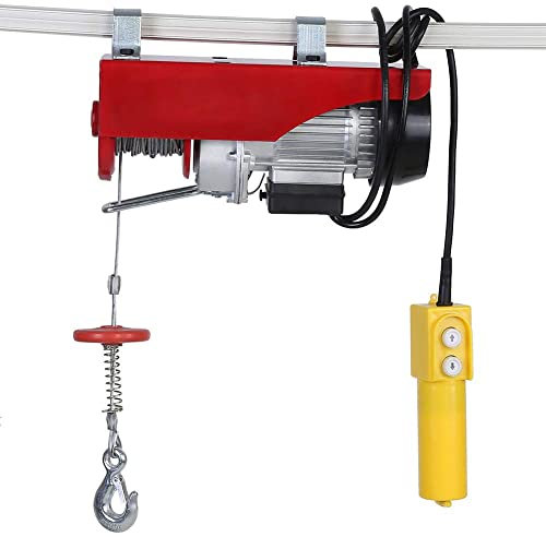 BDKSEXBF Elektrischer Flaschenzug für kleine Häuser, 12 m Stahlkabel, 100–125 kg, 200–250 kg, 480–540 W Motor