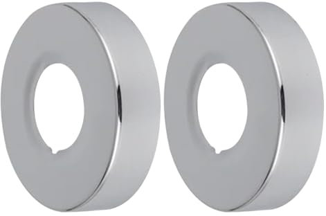 Cozylkx 2pcs Shower Pipe Covers Replacement, Stainless Steel Valve Chrome Pipe Cover Metal Radiator Pipe Cover Shower Kitchen Faucet Accessories, ID 25mm/OD 60mm