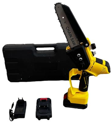 Blissbuilt Motosierra Eléctrica Portátil Mini Motosierra eléctrica de 8 Pulgadas,Sierra de Poda Portátil con Una Mano Visualización del Nivel de batería,para Cortar Madera y Podar Árboles