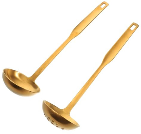 GALPADA 2piezas Cucharones Inoxidable Espumaderas Para Sopa Utensilios De Cocina De Mango Cucharas Para Servir