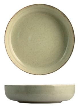H&H Set 6 Piatti Fondi Pearl – Ø19 cm – Piatti in Porcellana Verde Eleganti e Resistenti – Ideali per Zuppe, Minestre e Primi Piatti – Lavabili in Lavastoviglie e Microonde