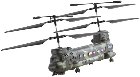 VEVOR RC Helicopter, 2.4GHz Military Remote Control Helicopter, 3.5 Channel RC Airplane for Kid, 20 Mins Flight Time, One-Key Takeoff/Landing & LED Lights, Flying Plane Toys for Kids Ages 8 and up