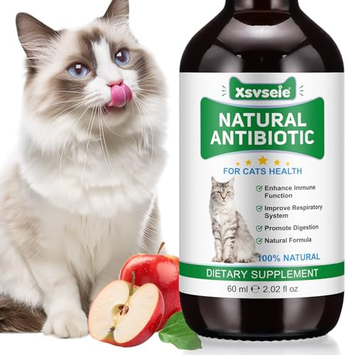 Antibiotika für Katzen, Katze Allergie u. Juckreiz Entlastung, Hefe-Infektionbehandlung für Katzen, Katze Antibiotika für Infektion, natürlicher gerösteter Huhngeschmack 60ml