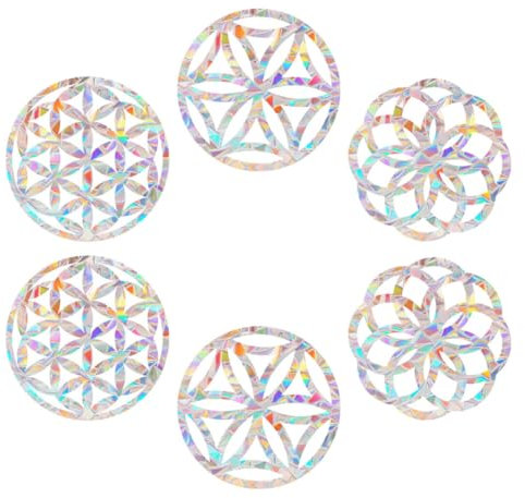 ABOOFAN 2 Juegos Pegatinas de Ventana Anticolisión de Prisma Decorativas y Reutilizables Sin Adhesivo para Evitar de Aves y Coloridos