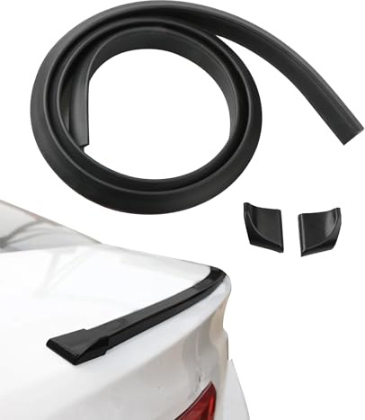 Xibao Auto Heckspoiler aus Wasserfestem Gummi,Spoiler Lippe Streifen,Spoiler Lippenaufkleber Wächter,Geeignet für Rückseite des Autos,Dach oder überall auf der Oberfläche des Autos (Schwarz-Matt)