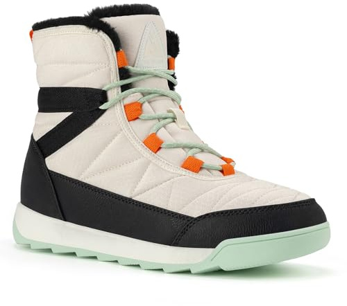 Mishansha Stivali da Neve Donna Fodera Calda Pelliccia Stivaletti Outdoor Trekking Antiscivolo Invernali Scarpe Avorio 39 EU