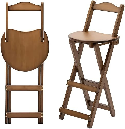 Sgabello pieghevole con schienale e poggiapiedi, sedia pieghevole portatile per casa, cucina, bar e sala d'arte, stabile e salvaspazio