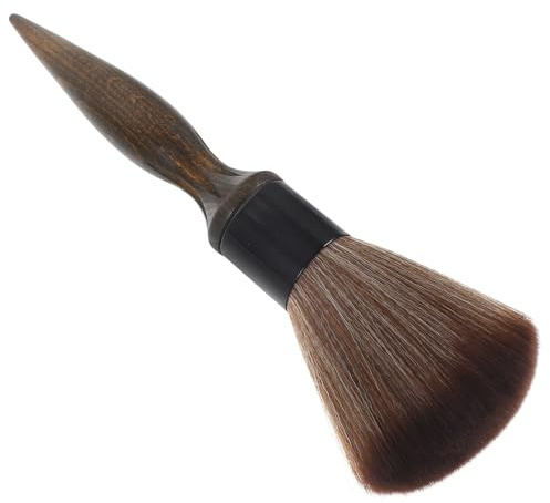 LIFKOME Brosse à Cou de Barbier en Bois Long Manche, Plumeau Doux Nettoyage des Cheveux, Sensation Apaisante, Outil Facile à Utiliser pour Usage Professionnel et Personnel