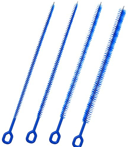 Ouligay 4PCS Straw Cleaner Brush Extra Long 12.4in Straw Brushes for Cleaning Straws with Handle Reusable Cleaning Brushes for Water Bottles Glass Metal Straws (0.31in+0.39in+0.47in)