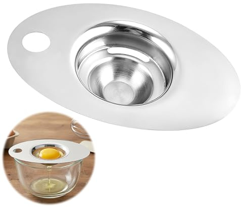 Separatore per Tuorlo D'uovo in Acciaio Inox, Filtro per Uova Bianco Egg Separator Stainless Steel Bianco Uovo Separazione Strumento da Cucina Separa Albume Separare Tuorli e Albumi (2)
