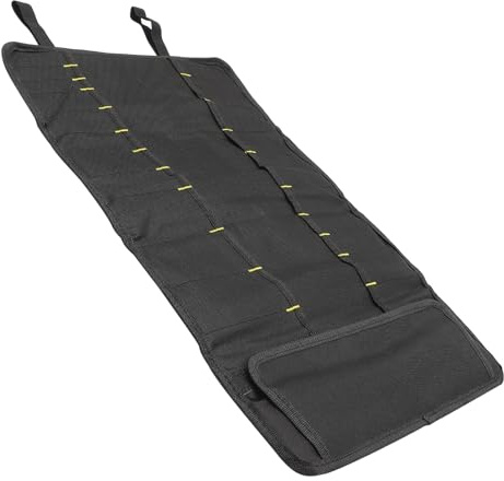 TOYANDONA Sacoche à Couteaux Enroulable Noire Grosse Capacité 22 Compartiments Matériau Résistant Organisateur Portable Multifonction pour Chef la Cuisine Professionnelle et Transport