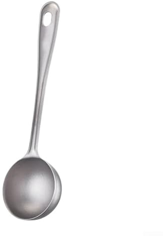 Cuchara de café, cucharada de mango largo cuchara medidora de titanio, cuchara medidora de polvo de frijol de titanio puro para hornear leche tienda de té (esférica)