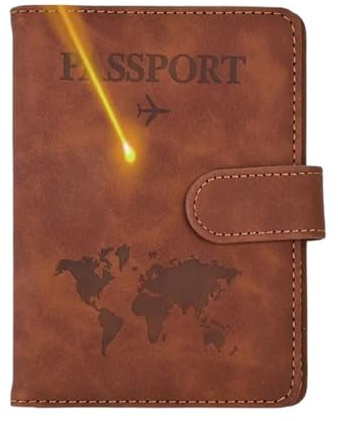ZUGLQYSX Reisepasshülle Passhülle mit Gravur, Namensetui, Hochzeit, Brautjungfer, Bräutigam, Geschenk, Brieftasche(Brown)