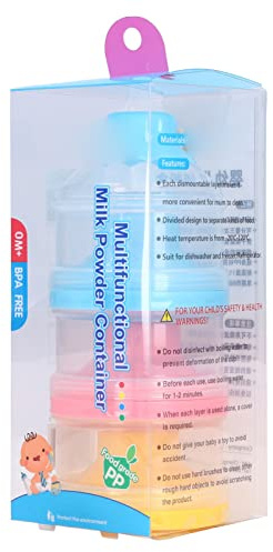 LjwZekyrnt Recipiente para Polvo, 3 Capas, Portátil, Fácil Alimentación, Seguro, Azul, Capacidad Suficiente, Caja De Refrigerios para Bebés Fácil De Limpiar
