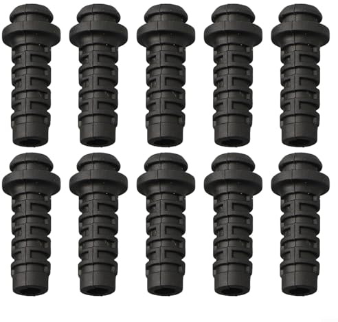 10 connettori per cavi da 3/4/5 mm, manicotto antistrappo nero PA6 per trapani elettrici (5 mm - bianco)