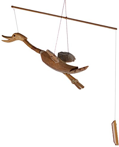 ART-CRAFT Windspiel Ente aus Kokos und Bambus, Deko für Garten und Terrasse