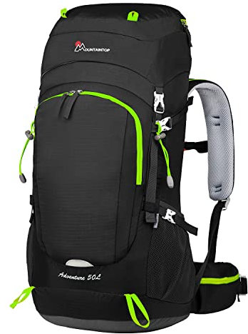 Mountaintop 50L Trekkingrucksack Wanderrucksack Herren Damen für Reisen Outdoor Klettern Camping mit Regenhülle