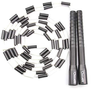 jump rope sports Professionelles Rope Skipping Wettkampf Freestyle Springseil - Schwarz, Metall, Kunststoff - Länge verstellbar (3m Seillänge) - Inkl. Tasche