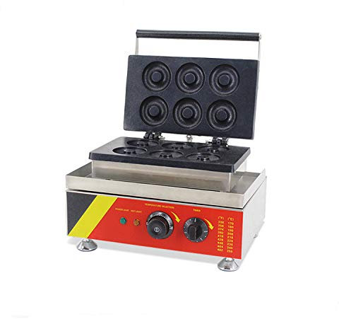 CGOLDENWALL 1500W Electric Commercial Donut Maker Stainless Steel Automatic Doughnut Making Machine with 6 PCS (220V)