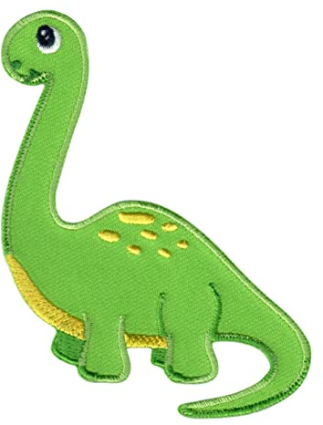 PatchMommy Dinosaurier Dino Aufnäher zum Aufbügeln für Kinder, 9 x 7 cm | Gesticktes Bügelbild, Patch & Applikation für Baby- und Kinderkleidung & Rucksäcke – zum Aufbügeln oder Aufnähen