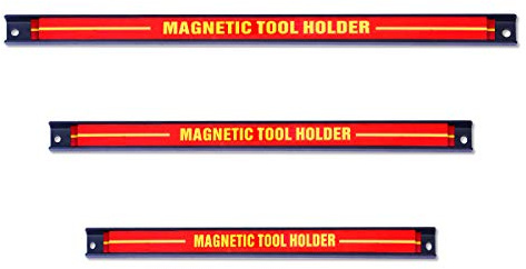DREAMADE Lot de 3 Barres Magnétiques,Support Porte-outils Magnétiques Muraux en Acier, Charge Maximale : 5KG/7KG/10KG, Longueur : 20CM/30CM/46CM pour Maison, Garage, Cave, Atelier