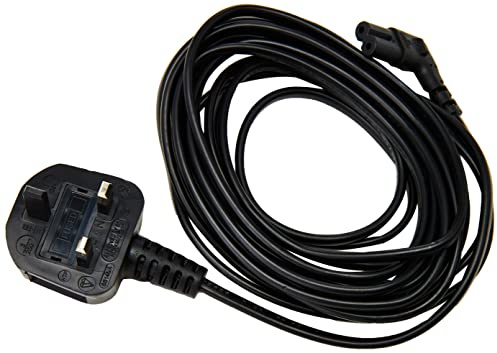 Pro Elec PEL00505 Stromkabel (UK-Stecker auf rechts, gewinkelt, Figur-8(C7), 5 m) Schwarz