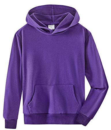 Spring&Gege Felpa con Cappuccio, Basic, in Cotone, Tinta Unita, per Bambini (3-12 Anni)