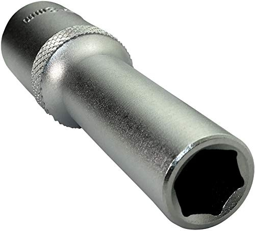 Aerzetix - C45181 - Douille de Vissage - Profonde/Rallongée/Longue - 3/8x8mm - pour Clé/Cliquet Manuelle/Pneumatique - Corps Cylindrique - Hexagonale/6 Pans Allen - en Acier CR-V - Couleur Argent