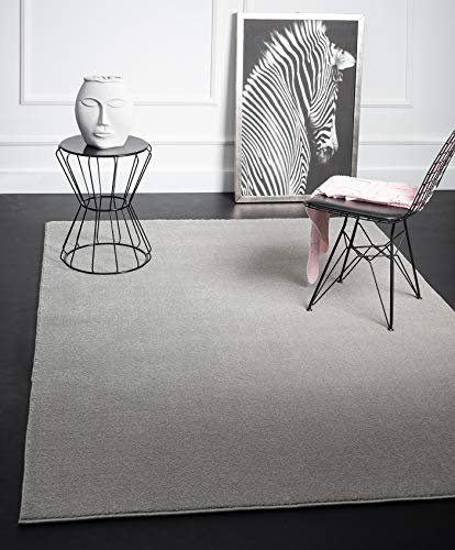 Mia's Teppiche Emma Wohnzimmer Teppich, Kurzflor, 160x230 cm, Grau