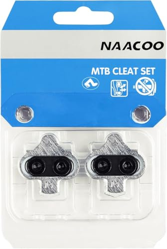 NAACOO Fahrrad Schuhplatten kompatibel mit Shimano SPD SH51 SH56 Klickpedale Cleats – Spin Peloton Indoor Cycling Clips & Mountain MTB Bike Fahrrad Cleat Clips Set