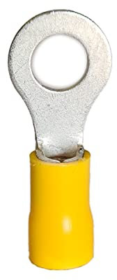 WeltiesSmartTools 100 isolierte Ringkabelschuhe M4 gelb Isolierte Quetschverbinder Steckverbinder Ringquetschverbinder teilisoliert für 4-6mm² Kabel für KFZ, Elektrogeräte oder Werkstätten
