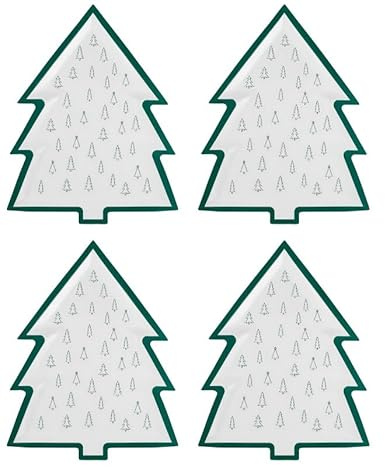 schenken-24 4x Weihnachtsteller Baum Motiv 1 Pappteller Advent