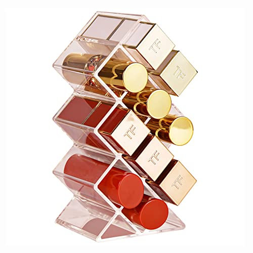 NA Lippenstifte Display Tower, Clear Lipgloss Tower, 10 Fächer Acryl Lippenstift Organizer, für Zuhause, Fotostudio