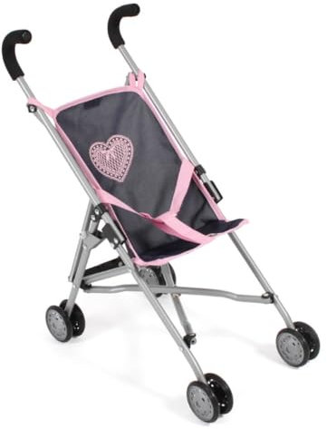 Bayer Chic 2000 Puppenbuggy Roma, Puppenwagen, Mini-Buggy, 50 x 29 x 57 cm, Melange Grau-navy