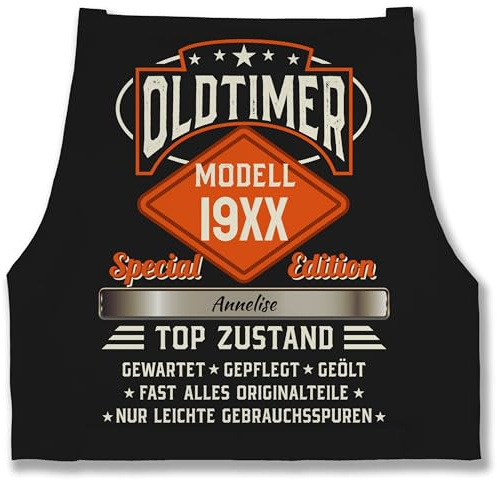 Geschenk mit Namen personalisiert by Shirtracer - Schürze - 50. Geburtstag - Oldtimer Special Vintage 1976 mit Name zum Fünfzigsten