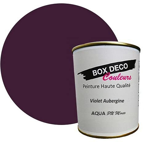 BOX DECO COLORES Pintura mueble cocina y baño a base de laca poliuretano monocomponente aspecto satén Aqua PU MONO – 750 ml / 7,5 m², morado berenjena