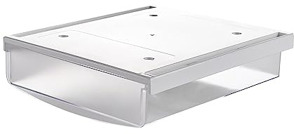 TUKA-i-AKUT 3,5L Cajón Debajo del Escritorio 24x21x8cm, Autoadhesivos Cajón Oculto de Almacenamiento, Grande Utensilios Organizador Debajo del Estante para Oficina Hogar, Translúcido TKD8606