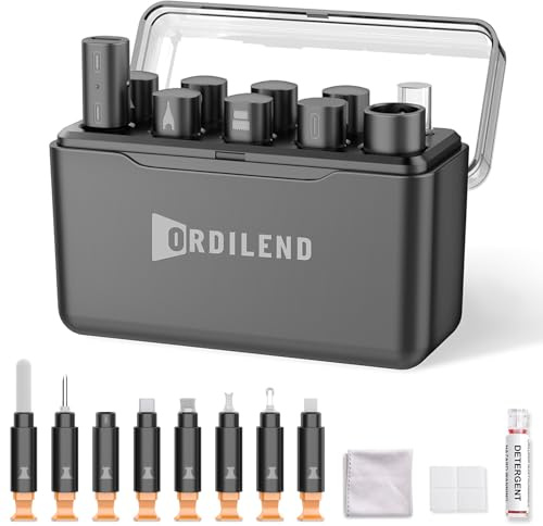 Ordilend for iPhone Cleaning Kit for Charging Port Cleaner, Cleaner Kit for AirPod Multi-Tool iPhone Cleaner Repair Lightning Cable for iPad Connector Airpod Speaker Compact Portable with Storage Case