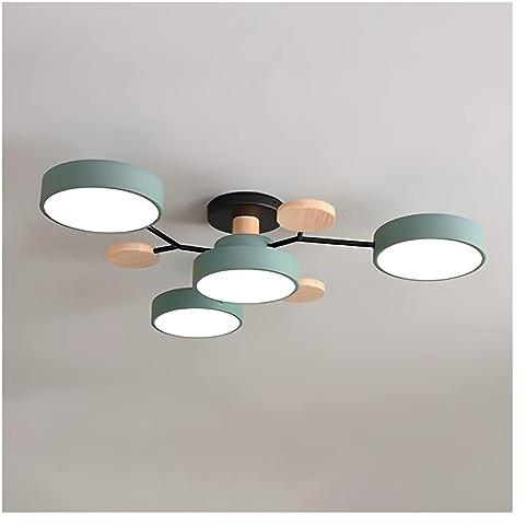 Wall Lighting Fixtures Circular Acrylic LED Ceiling Light Nordic Modern Semi Flush Mount Ceiling Lamp Close To Ceiling Light Fixtures for Living Room Dining Room Bedroom Hallway Kitchen(Green-4 Heads,