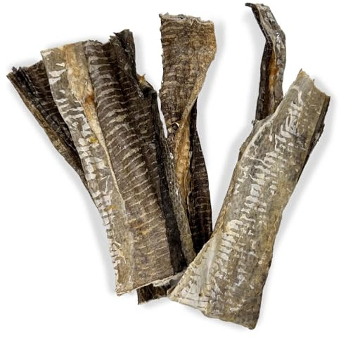 Getrocknete Dorschhaut (Kabeljau) für Hunde, Trockenfisch Hundesnack, 100% natürlicher & intensiver Geschmack, 75 g