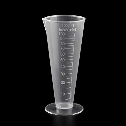 100 ML Ruseable for Measuring Cup Beaker Plastic Mixing Cup Round Base for Paint Resin Epoxy Art Kitchen Labora Measuring Cups Glass