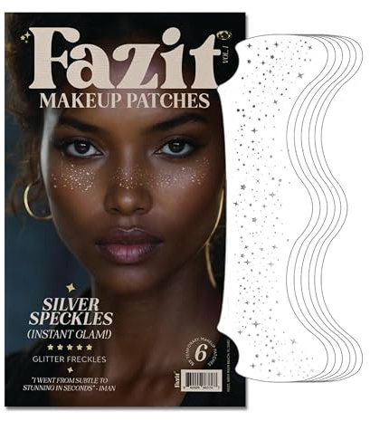 Fazit Makeup Patches - Silver Speckles - Glow Up Make-Up Patches - Cute Glitter Makeup Accessories for Women - Cosmetic Glitter for Face