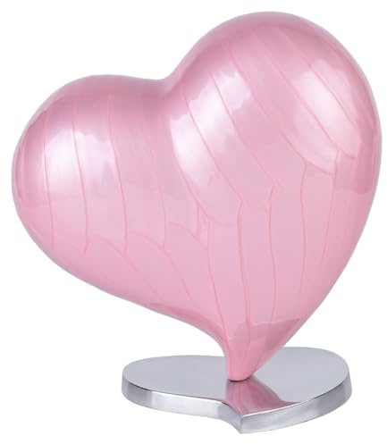 Royal Rapture urnor för aska minnesmärke begravning kremering vuxen mänskligt barn kärlek hjärta (rosa, 25,4 cm stor)