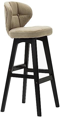 Barstuhl Tresenhocker Nordic Bar Stuhl Rezeption Mit Rückenlehne Home Küche Schwarz Holz Hocker Beine Stoff Sitzkissen Barhocker Bistrohocker Designer Hocker ( Color : A , Size : Sitting Height 78cm )