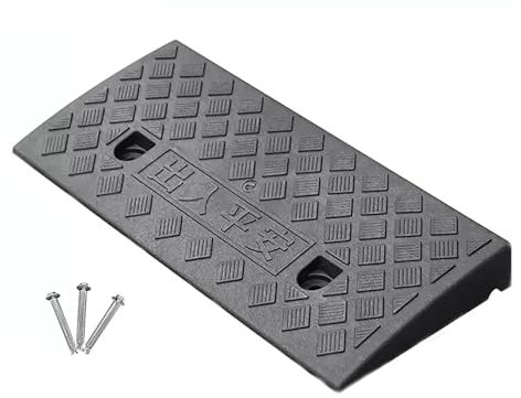 Auffahrrampe, Auto-Laderampe, Auffahrkeile, Auto-Schrägrampe, for Laderampe, Fahrrad, Fahrzeug, Lager, Gehweg, Rollstuhl(Color:Black,Size:18cm)