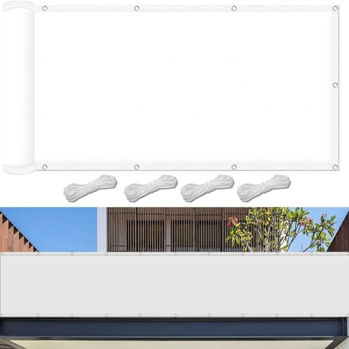Sonnensegel Sonnenschutz 260 x 340 cm,(Nach Mass) Markisenstoff 98% Uv Schutz Wasserabweisend, Markisenstoff Balkonverkleidung,Für Terrasse Garten, Weiß