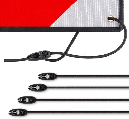 Gepäckspanner für Warntafel Italien und Spanien, 4 Stück 60cm Befestigung Schild Fahrrad Fahrradträger, Elastische Spanngurte Verstellbar für Warnschildern, Fahrradträger, Wohnmobil, Roadtrip usw